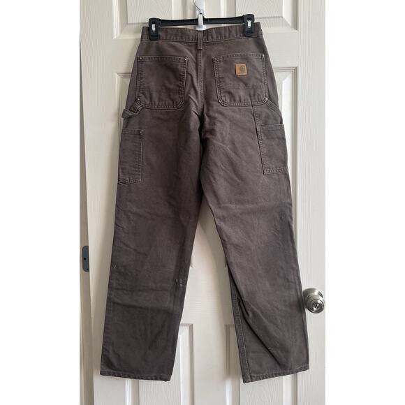 CARHARTT Loose Straight Washed Duck Double-Front Dungaree Cargo Jeans 28x32 - Picture 6 of 13
